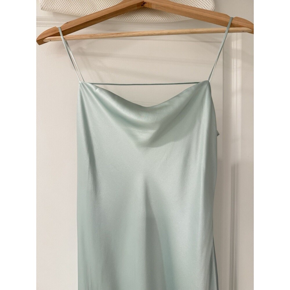 NWOT Reformation Cardi Silk Dress Elegant Mint Green Slip Dress  Orig. $278 - Picture 8 of 14